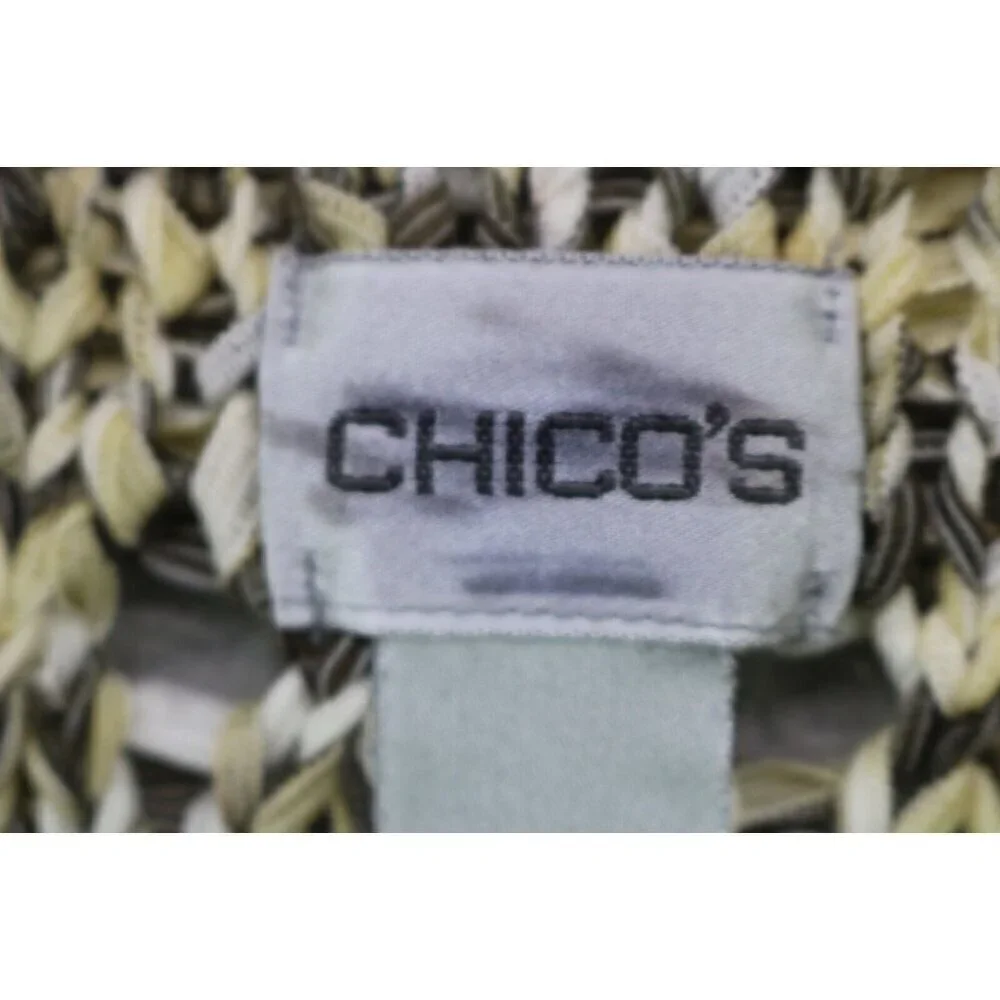 Chicos Long Sleeve Open Knit Tunic Sweater-Size 2-Oversized-Beachy-NWT
